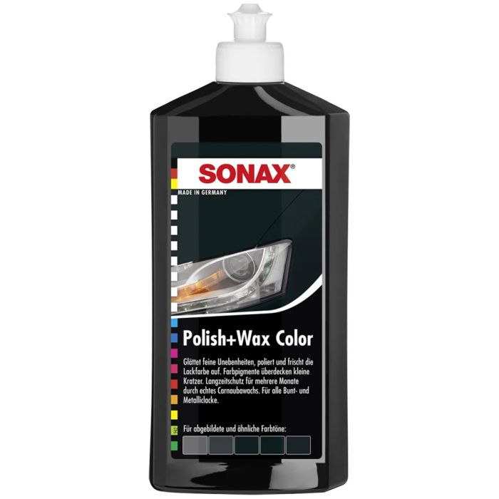 Цветной полироль с воском чёрный 500 мл SONAX Polish&Wax Color (296100)