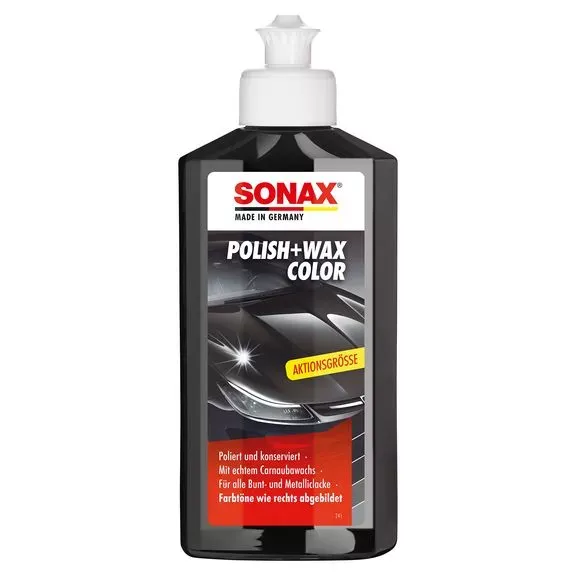 Цветной полироль с воском чёрный 250 мл SONAX Polish&amp;Wax Color (296141)