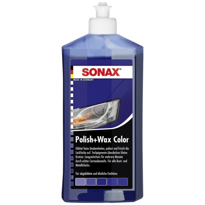 Цветной полироль с воском синий 500 мл SONAX Polish&Wax Color (296200)