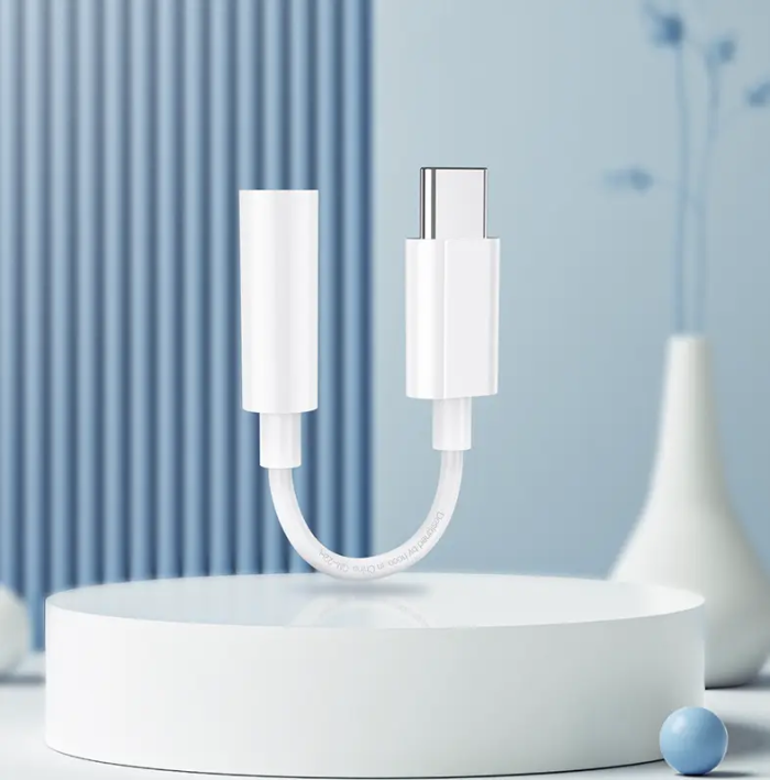 Аудіокабель HOCO LS35 Type-C to 3.5mm female, ABS, 0.08m, White (6931474790767)
