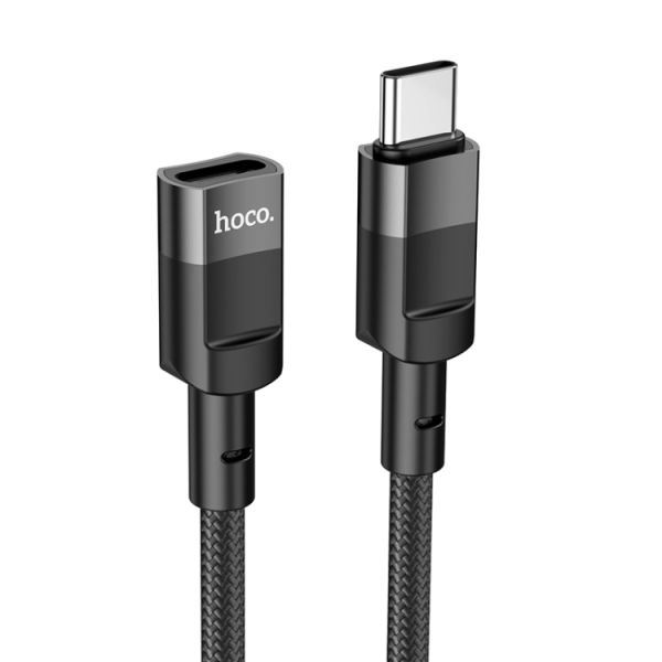 Кабель подовжувач HOCO U107 Type-C Male to Type-C Female USB2.0 extension cable(L=1.2m) Black (6931474789990)