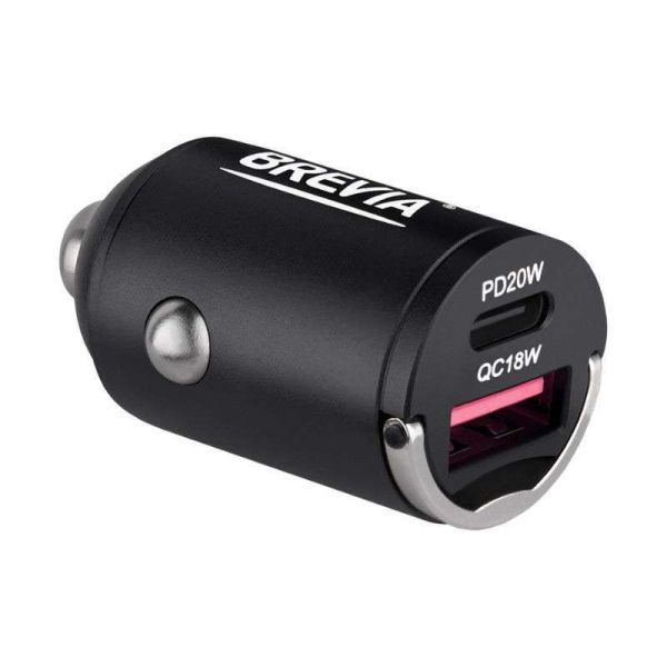 Зарядное устройство для авто BREVIA ePower NanoMetal 38Вт 1xUSB-C и 1xUSB-A чёрный (46038CAMB)