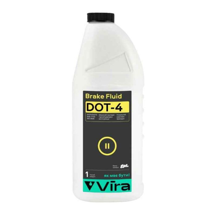 Тормозная жидкость Vira Dot-4 Brake Fluid 1 литр для авто VI1002
