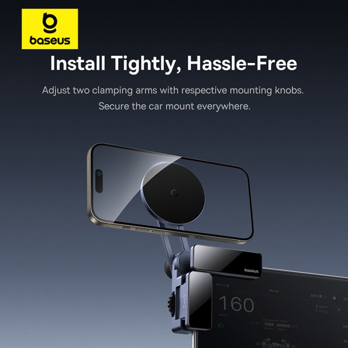 Автотримач для телефона Baseus MaxView Magnetic Car Mount for In-Vehicle Infotainment Screen Space Grey (C40180701813-00)