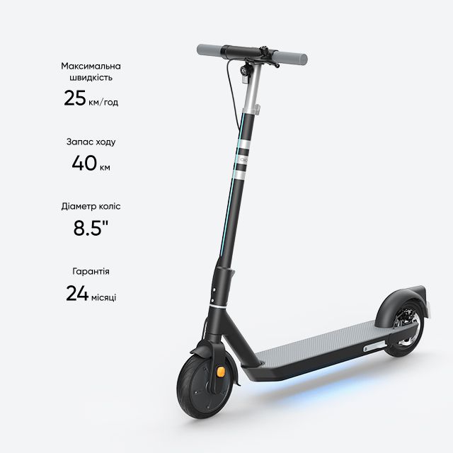 Електросамокат OKAI ES20-NEON Black 9", 300(600)W, 9.8Ah, 40km, 25km\h, 20%, NFC, App, 16kg (ES20-B)