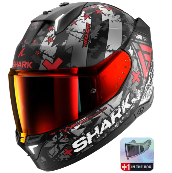Мотошолом SHARK SKWAL i3 HELLCAT Matt Black Grey Red L