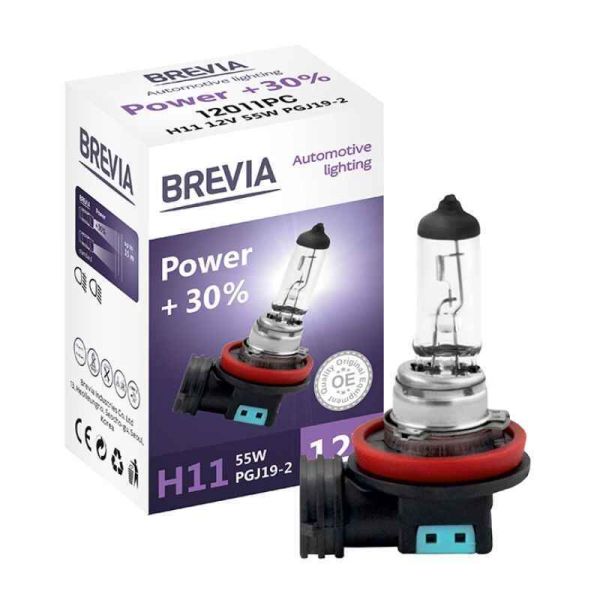 Галогеновая лампа H11 Brevia Power усиленный свет плюс 30 процентов 1 штука (12011PC)