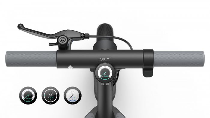 Електросамокат OKAI ES10-NEON Lite Black 9", 300(600)W, 7.8Ah, 30km, 25km\h, 20%, NFC, App,15kg (ES10-B)