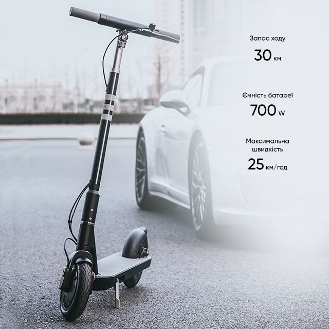 Електросамокат OKAI ES10-NEON Lite Black 9", 300(600)W, 7.8Ah, 30km, 25km\h, 20%, NFC, App,15kg (ES10-B)