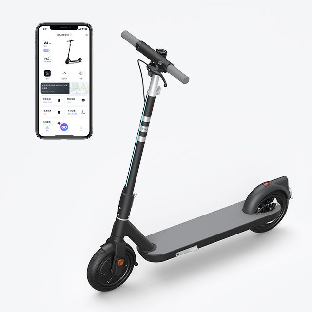 Електросамокат OKAI ES10-NEON Lite Black 9", 300(600)W, 7.8Ah, 30km, 25km\h, 20%, NFC, App,15kg (ES10-B)