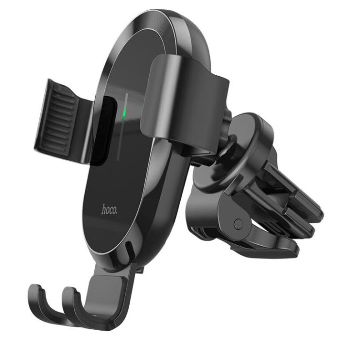 Автотримач для телефона з БЗП HOCO CA105 Guide three-axis linkage wireless charging car holder Black (6931474762443)