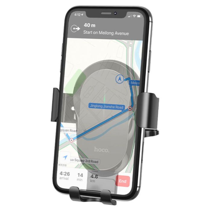 Автотримач для телефона з БЗП HOCO CA105 Guide three-axis linkage wireless charging car holder Black (6931474762443)