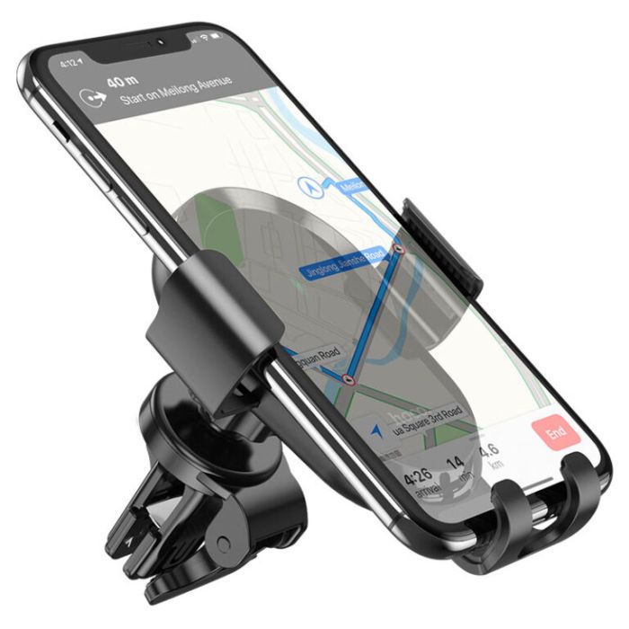Автотримач для телефона з БЗП HOCO CA105 Guide three-axis linkage wireless charging car holder Black (6931474762443)