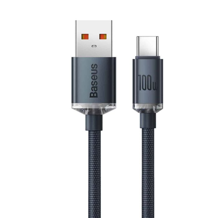 Кабель Baseus Crystal Shine Series Fast Charging Data Cable USB to Type-C 100W 1.2m Black (CAJY000401)
