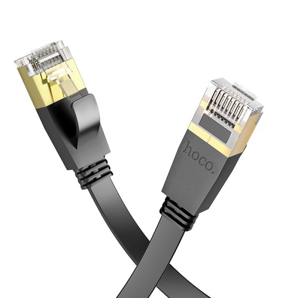 Мережевий кабель HOCO US07 General pure copper flat network cable(L=10M) Black (6931474780713)