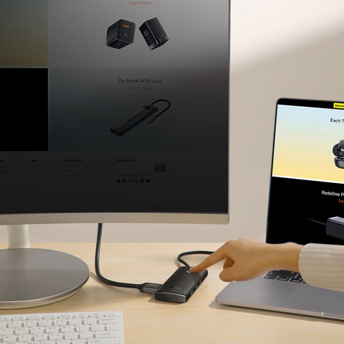 USB-хаб Baseus Lite Series 6-Port Type-C HUB Docking Station (Type-C to HDMI+USB3.0*2+PD+SD/TF) Black (WKQX050101)