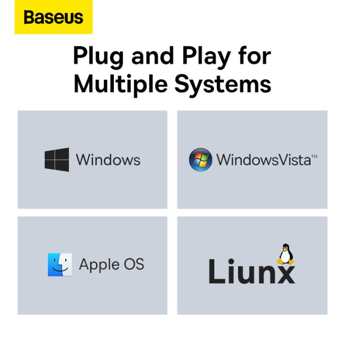 USB-хаб Baseus Lite Series 6-Port Type-C HUB Docking Station (Type-C to HDMI+USB3.0*2+PD+SD/TF) Black (WKQX050101)