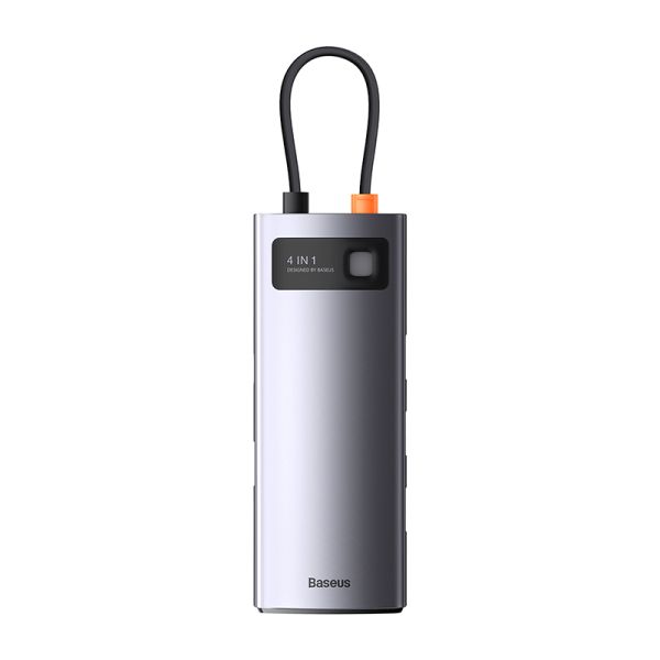 USB-хаб Baseus Metal Gleam Series 4-in-1 Multifunctional Type-C HUB Docking Station Gray（Type-C to USB3.0*4） (WKWG070013)