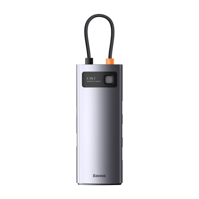USB-хаб Baseus Metal Gleam Series 4-in-1 Multifunctional Type-C HUB Docking Station Gray（Type-C to USB3.0*4） (WKWG070013)