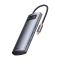 USB-хаб Baseus Metal Gleam Series 4-in-1 Multifunctional Type-C HUB Docking Station Gray（Type-C to USB3.0*4） (WKWG070013)