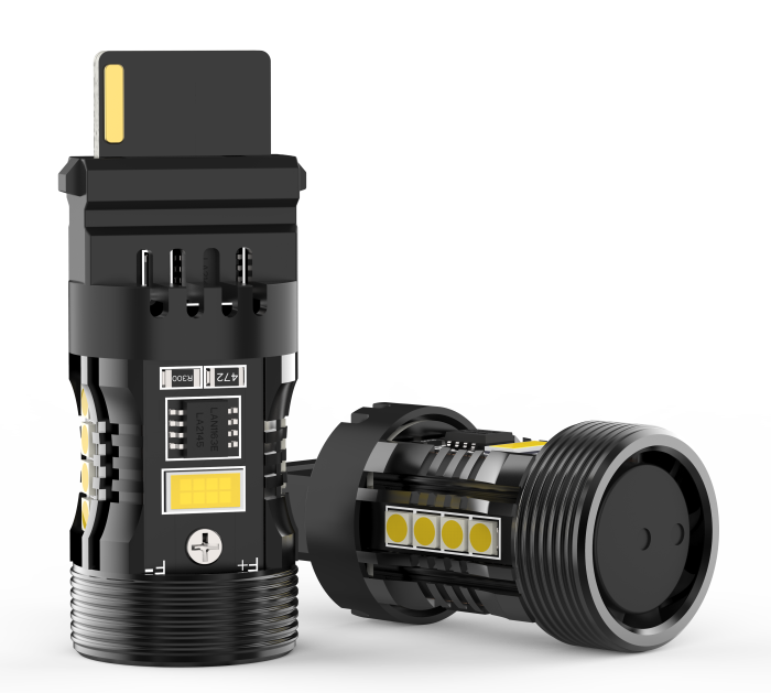 Комплект светодиодных ламп Infolight P27W (3156) Canbus Amber