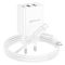 Мережевий зарядний пристрій з кабелем BOROFONE BA70A Quick three-port PD20W(1C2A) charger set(C to iP) White (6941991101410)