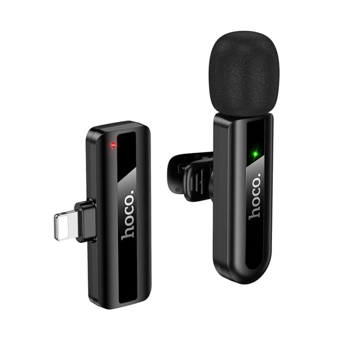 Бездротова мікрофонна система HOCO L20 Fair (Lightning) Black (6942007655484)