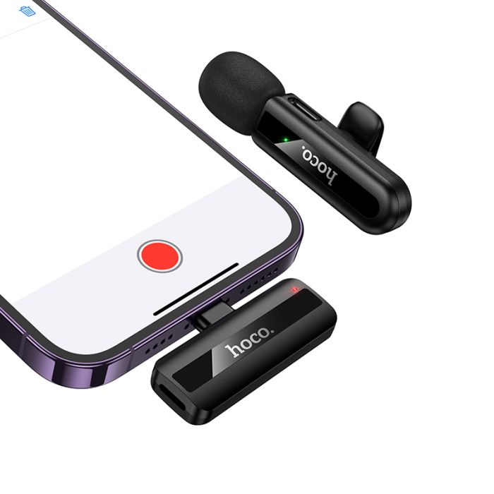 Бездротова мікрофонна система HOCO L20 Fair (Lightning) Black (6942007655484)