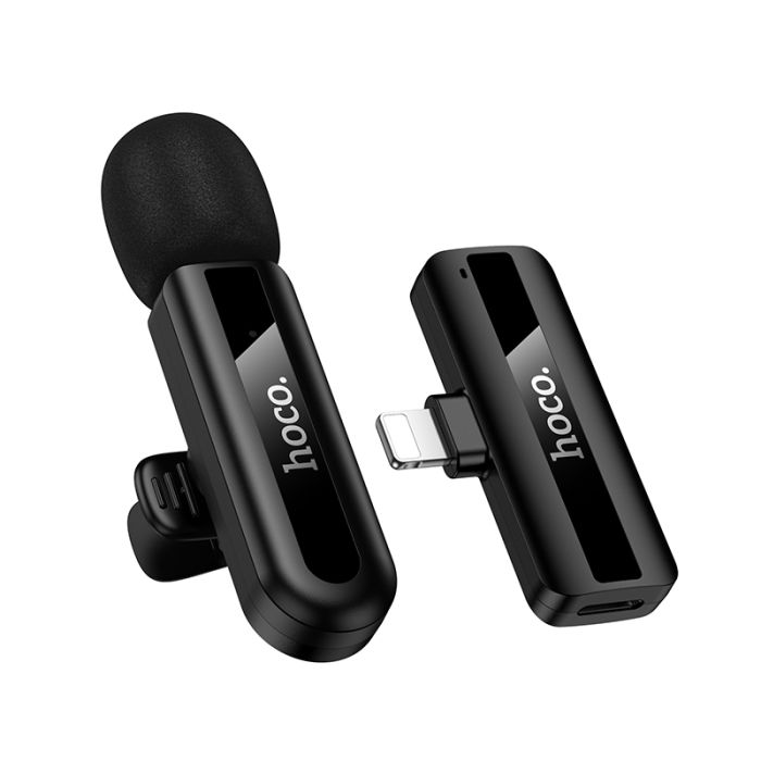 Бездротова мікрофонна система HOCO L20 Fair (Lightning) Black (6942007655484)