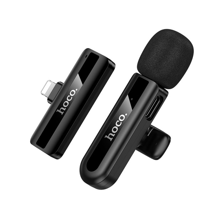 Бездротова мікрофонна система HOCO L20 Fair (Lightning) Black (6942007655484)