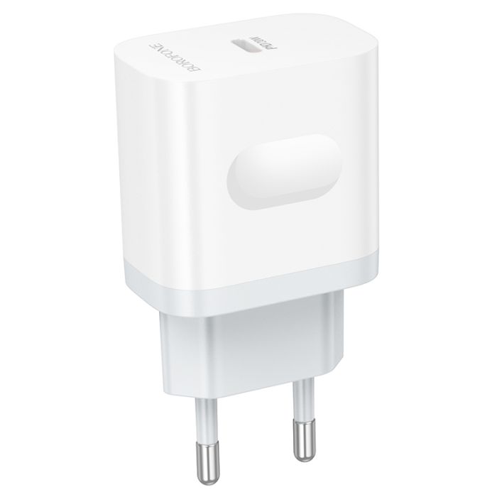Мережевий зарядний пристрій BOROFONE BA99A Breeze single port PD20W charger White (6941991121357)