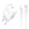 Мережевий зарядний пристрій з кабелем BOROFONE BA99A Breeze single port PD20W charger set(C to iP) White (6941991121364)
