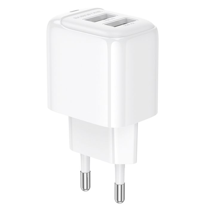 Мережевий зарядний пристрій BOROFONE BAS41A Potential dual-port charger White (6941991113741)