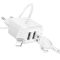 Мережевий зарядний пристрій з кабелем BOROFONE BAS41A Potential dual-port charger set(iP) White (6941991113758)