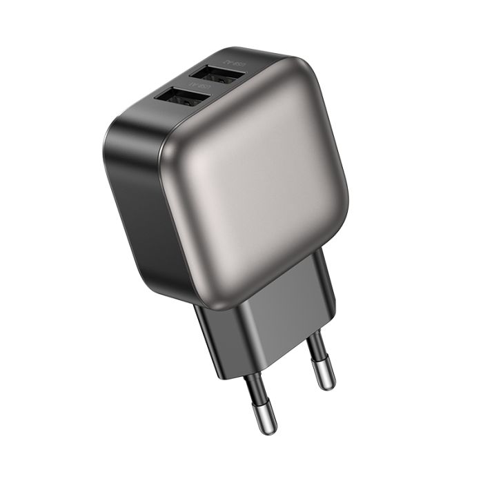 Мережевий зарядний пристрій BOROFONE BAS51A Absolute dual-port charger Black (6941991116100)