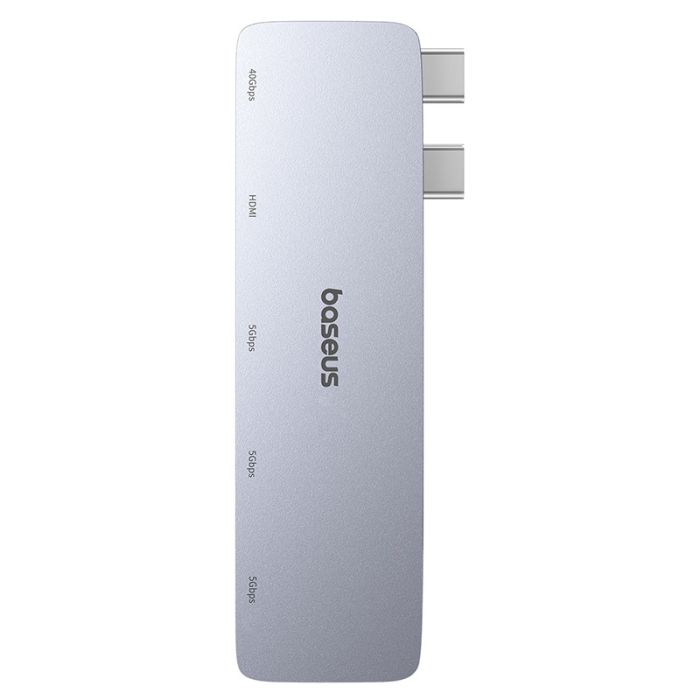 USB-хаб Baseus UltraJoy Series 5-Port HUB Space Grey (USB-C*2 to USB-C 40Gbps*1+HDMI 4K@30Hz*1+USB3.0*3） (B00052801811-04)