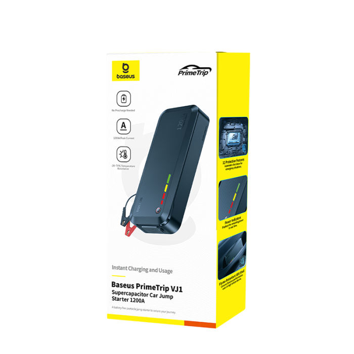 Автомобільний пуско-зарядний пристрій Baseus PrimeTrip VJ1 Supercapacitor Car Jump Starter 1200A Cosmic Black (C00269000121-00)