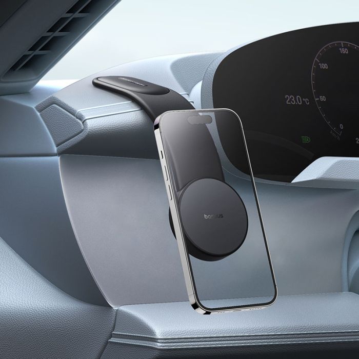 Автотримач для телефона Baseus PrimeTrip C02 Air Magnetic Car Mount Stick-on Type Cluster Black (C40182801113-01)