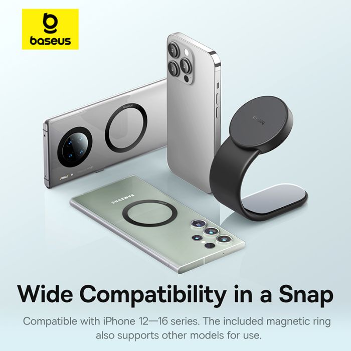 Автотримач для телефона Baseus PrimeTrip C02 Air Magnetic Car Mount Stick-on Type Cluster Black (C40182801113-01)