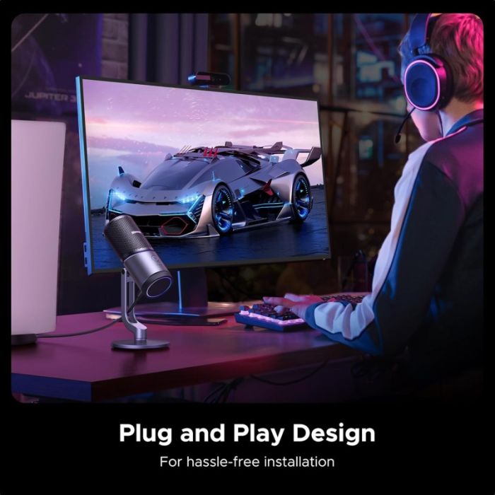 Мікрофон настільний UGREEN CM769 Desktop RGB 24-bit 96kHz ANS (USB-A) Вark Пray (UGR-35629)