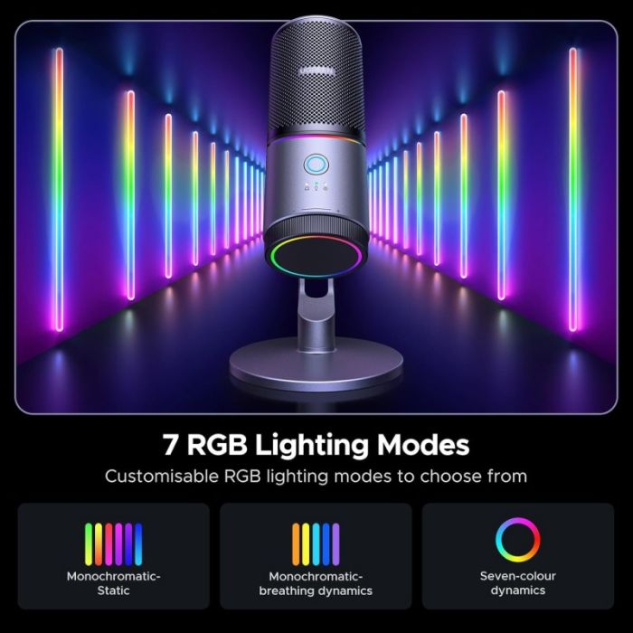 Мікрофон настільний UGREEN CM769 Desktop RGB 24-bit 96kHz ANS (USB-A) Вark Пray (UGR-35629)