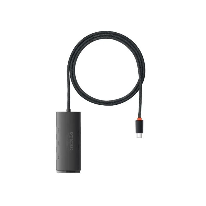 USB-хаб Baseus Lite Series 4-Port Type-C HUB Adapter (Type-C to USB 3.0*4 ) 1m Black (WKQX030401)