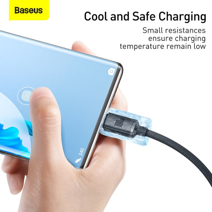 Кабель Baseus Crystal Shine Series Fast Charging Data Cable USB to Type-C 100W 2m Black (CAJY000501)