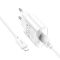 Мережевий зарядний пристрій з кабелем HOCO C109A(10.5W) Fighter single port charger set(iP) White (6942007656597)