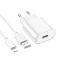 Мережевий зарядний пристрій з кабелем HOCO C109A(10.5W) Fighter single port charger set(iP) White (6942007656597)
