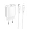 Мережевий зарядний пристрій з кабелем HOCO C109A(PD20W) Fighter single port PD20W charger set(C to iP) White (6942007656665)