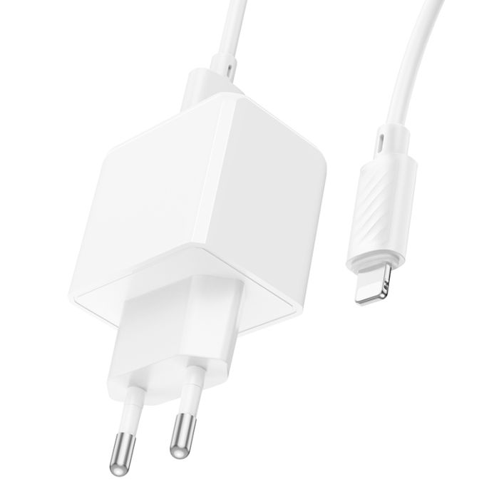 Мережевий зарядний пристрій з кабелем HOCO CS11A Ocean single port charger set(iP) White (6942007603577)