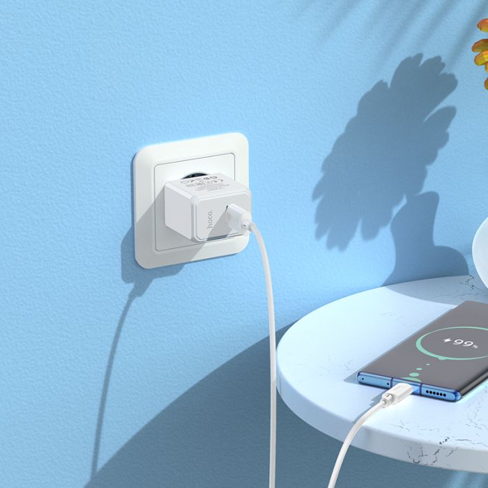 Мережевий зарядний пристрій з кабелем HOCO CS11A Ocean single port charger set(Type-C) White (6942007603614)
