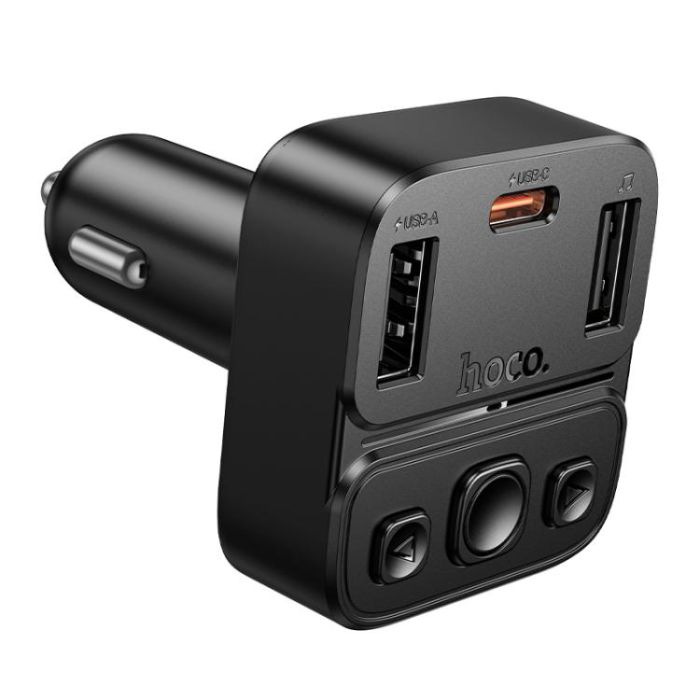 АЗП з FM-модулятором HOCO E87 Delta 35W(1A1C) car BT FM transmitter (6942007658980)