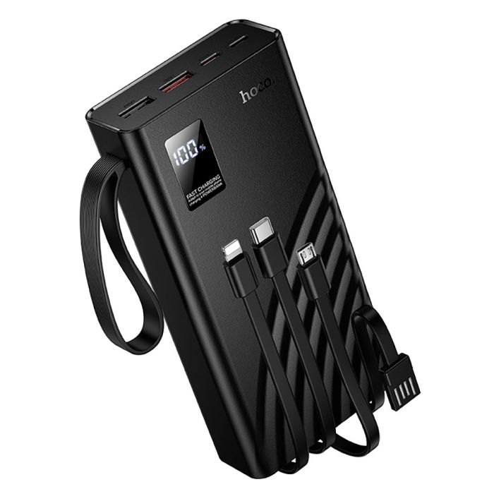 Зовнішній акумулятор Hoco J155 Shine 22.5W+PD20W+light 4-cable power bank(20000mAh) (6942007652117)